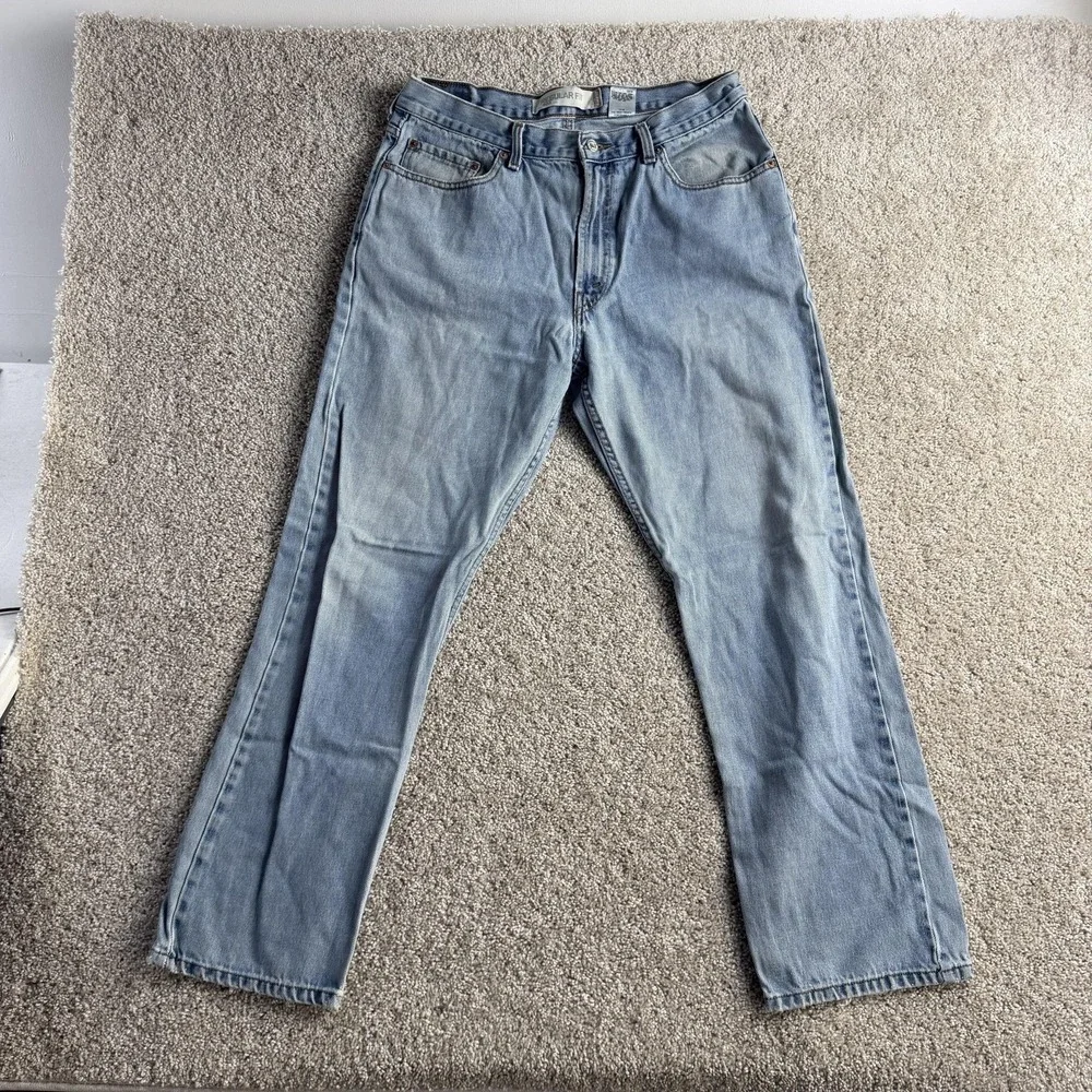 Y2K Levis 505 Jeans Mens 36x32 Light Wash Blue Denim Regular Straight Casual